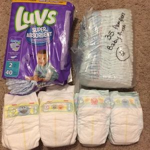 Pampers and luvs size 2 diapers