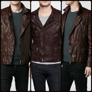 ALL SAINTS CALLERTON OxBlood Leather Biker Jacket!