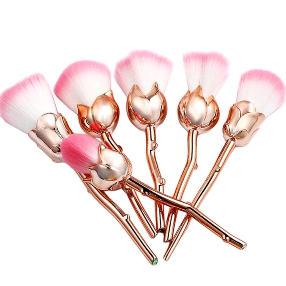 Belle -6pc Rose gold rose makeup brush set - Picture 3 of 3