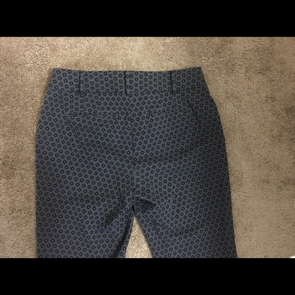 Flowered gray & white Banana Republic pants, Sz 10