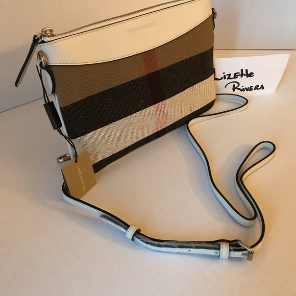 Burberry Black House Check Canvas Peyton Crossbody Bag  Burberry Peyton Black House Check and Leather