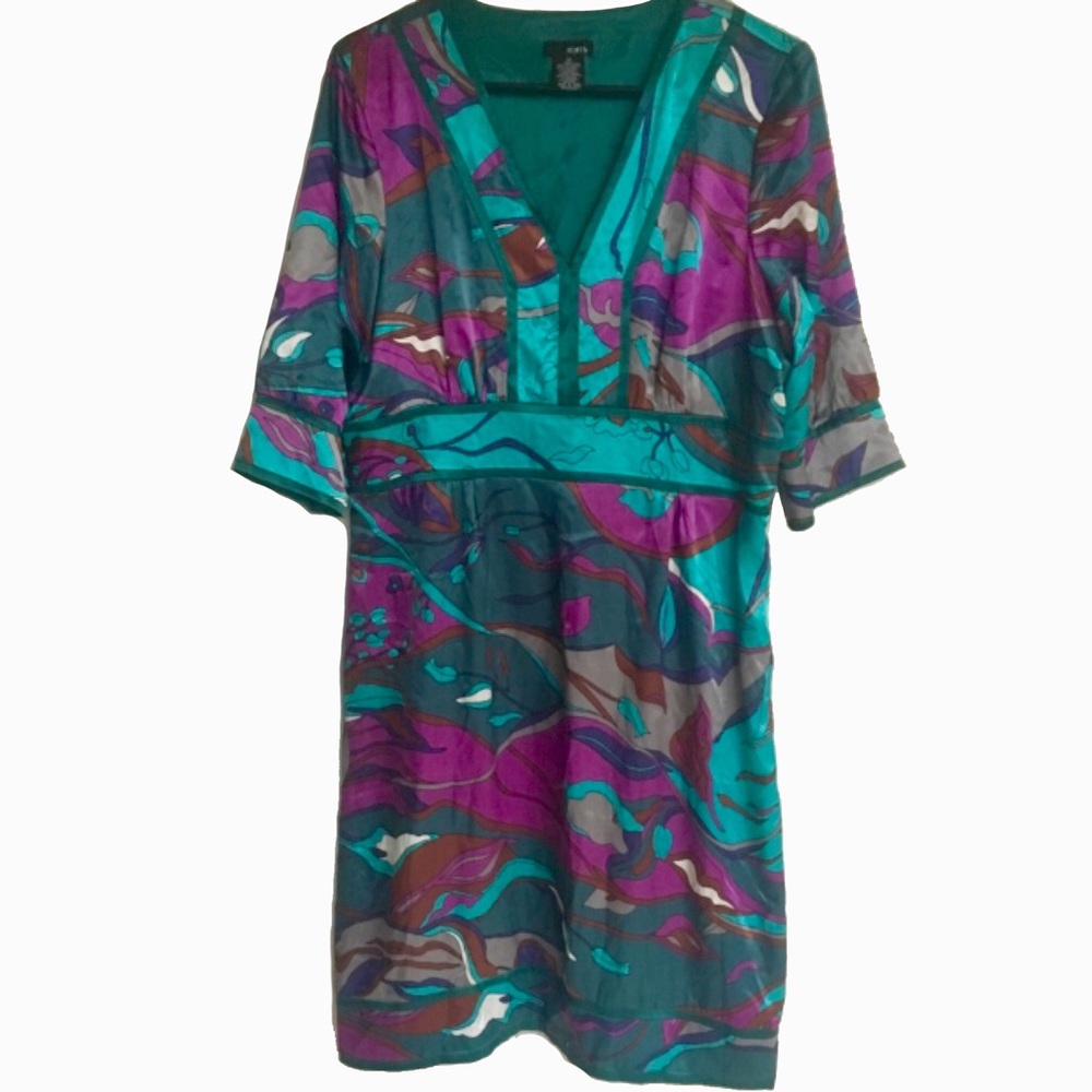 Size 14 Satin Watercolor Minidress by Mixit