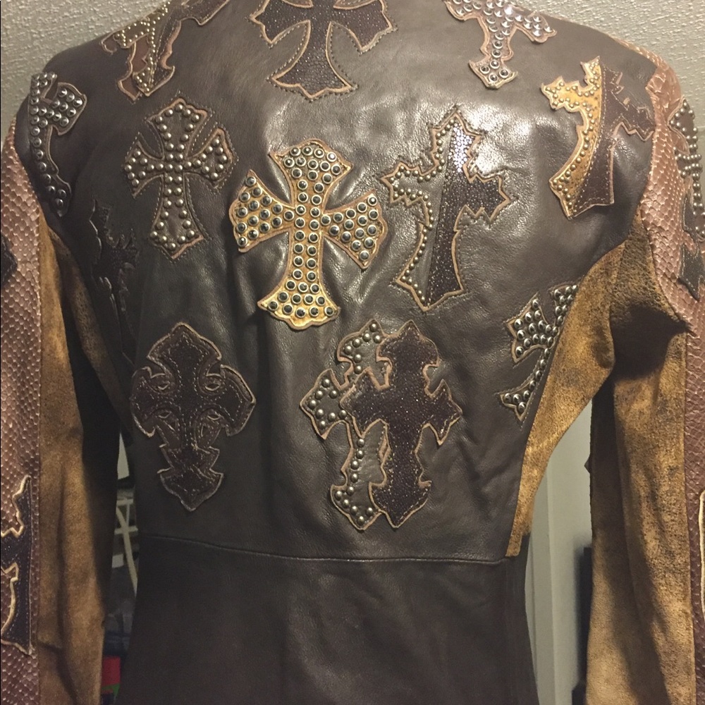 authentic leather stingray/python coat Swarovski - Picture 2 of 8