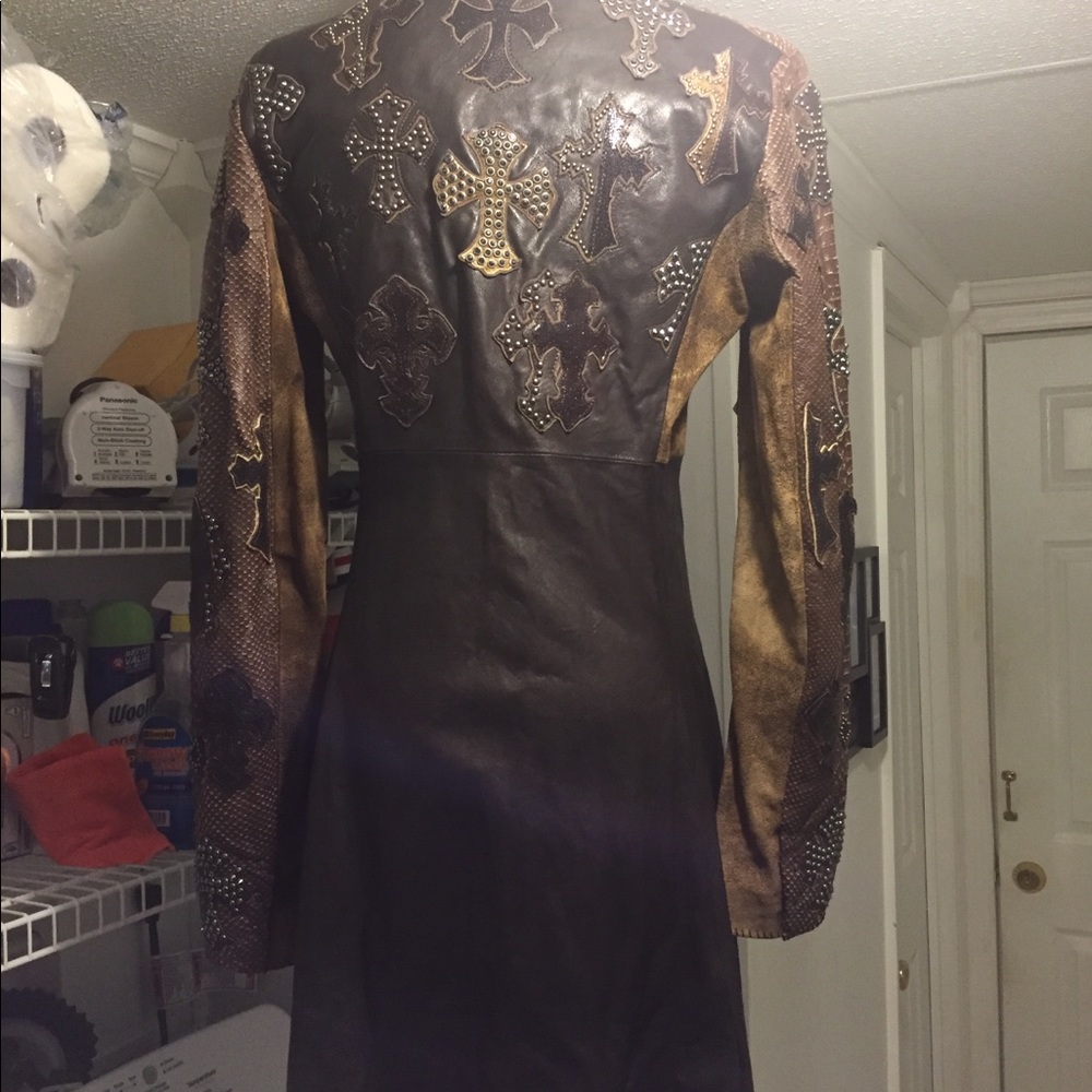 authentic leather stingray/python coat Swarovski - Picture 3 of 8