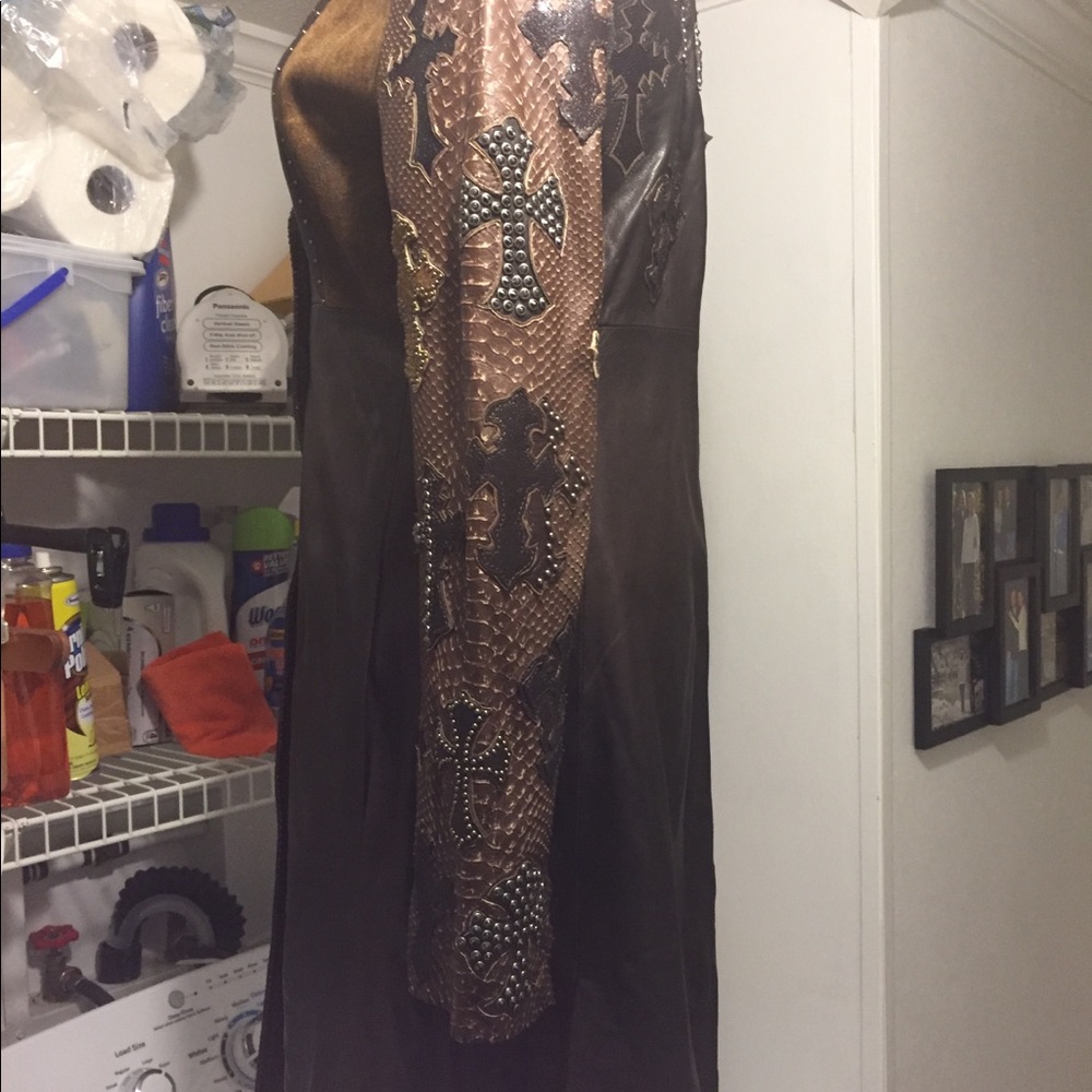 authentic leather stingray/python coat Swarovski - Picture 4 of 8