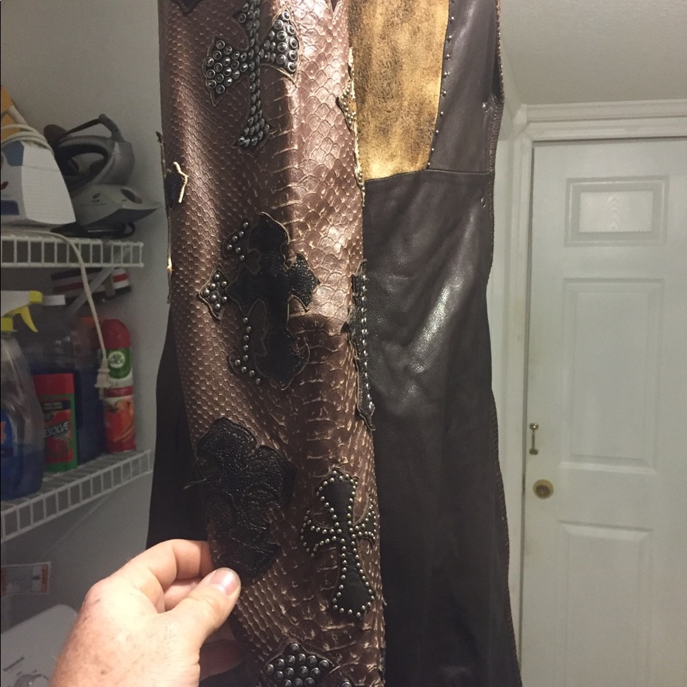 authentic leather stingray/python coat Swarovski - Picture 7 of 8
