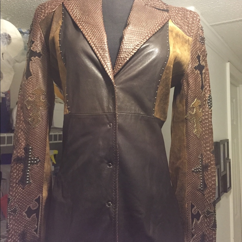 authentic leather stingray/python coat Swarovski - Picture 8 of 8