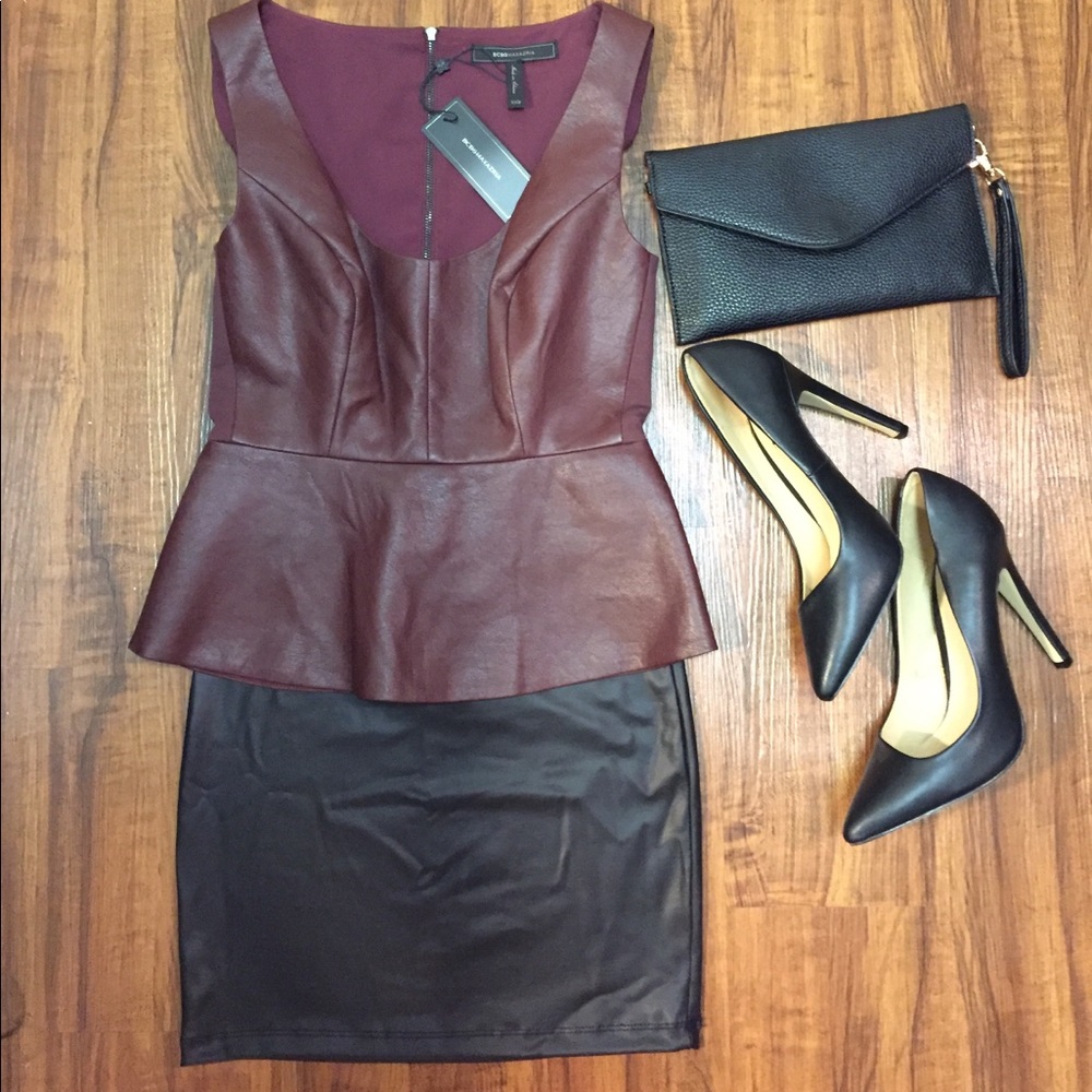 Leather peplum top