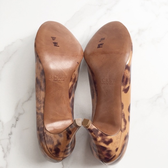 J. Crew animal print peep toe heels - Picture 2 of 5