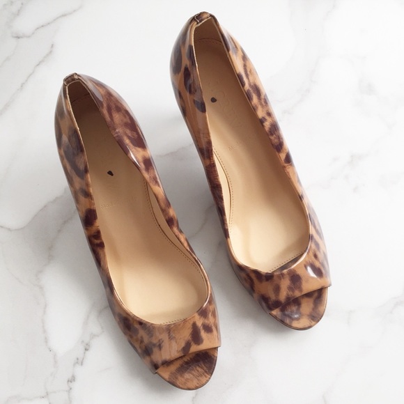J. Crew animal print peep toe heels - Picture 5 of 5