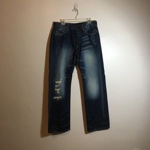 Ed hardy distressed relaxed fit jeans