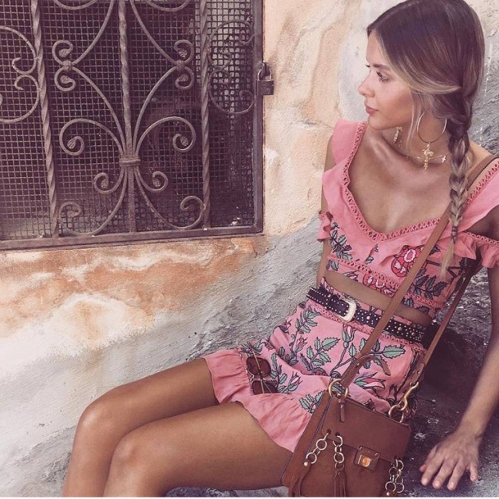 for love & lemons mia crop top and skirt set