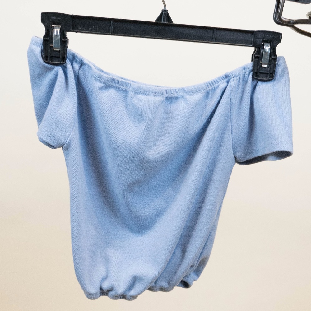John Galt Light Blue Crop Top