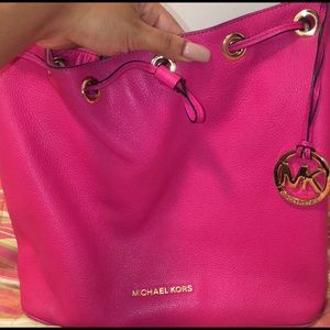 Michael Kors pink leather crossbody bag