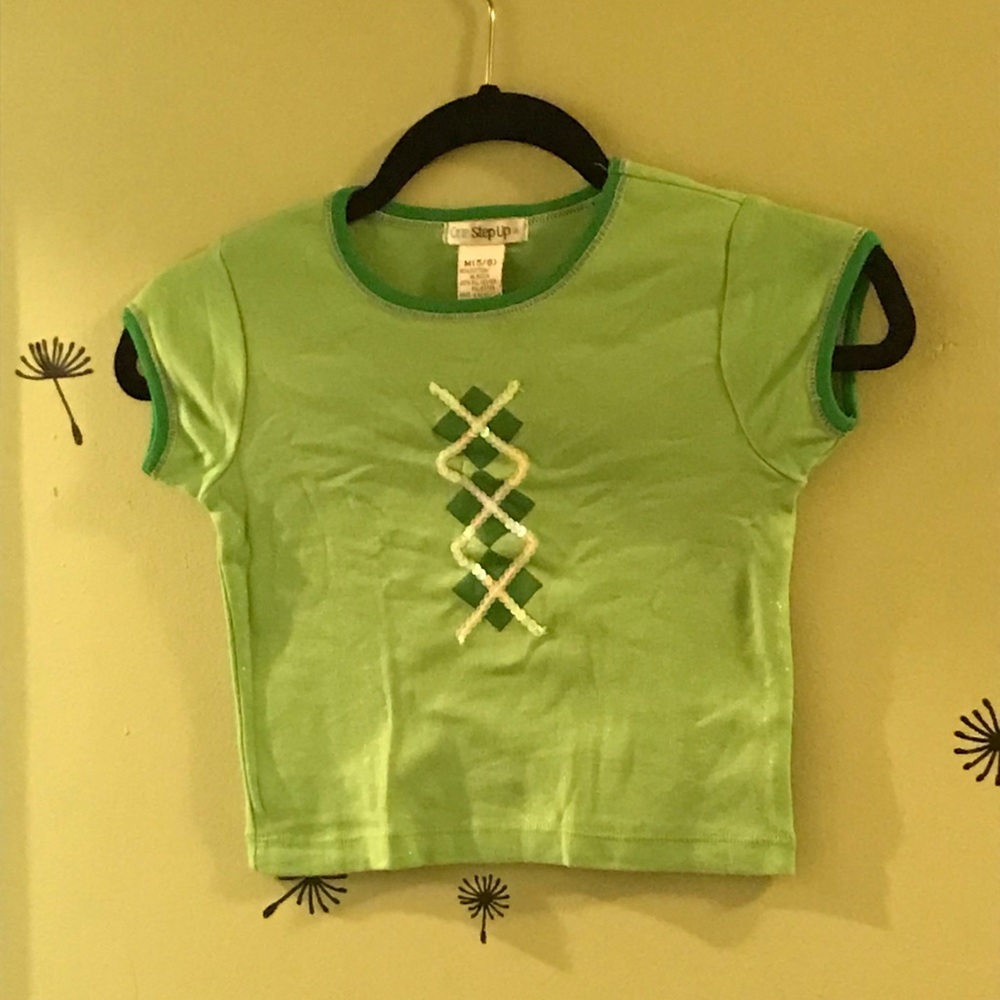 LAST CHANCE Green Sequin Argyle T-Shirt