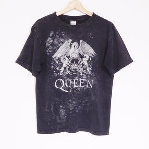 Queen Distressed Acid Wash Band Tee 