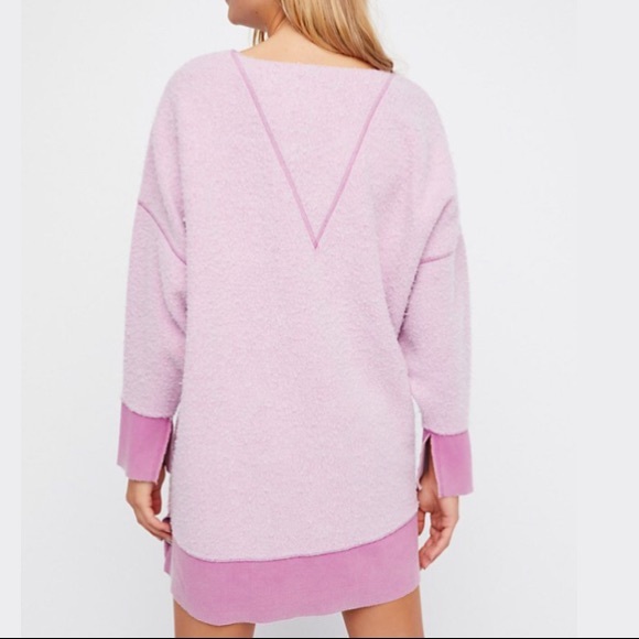 All About It Contrast Fleece TUNIC Sweatshirt TOP - Picture 7 of 8