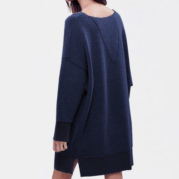 All About It Contrast Fleece TUNIC Sweatshirt TOP - Picture 2 of 8