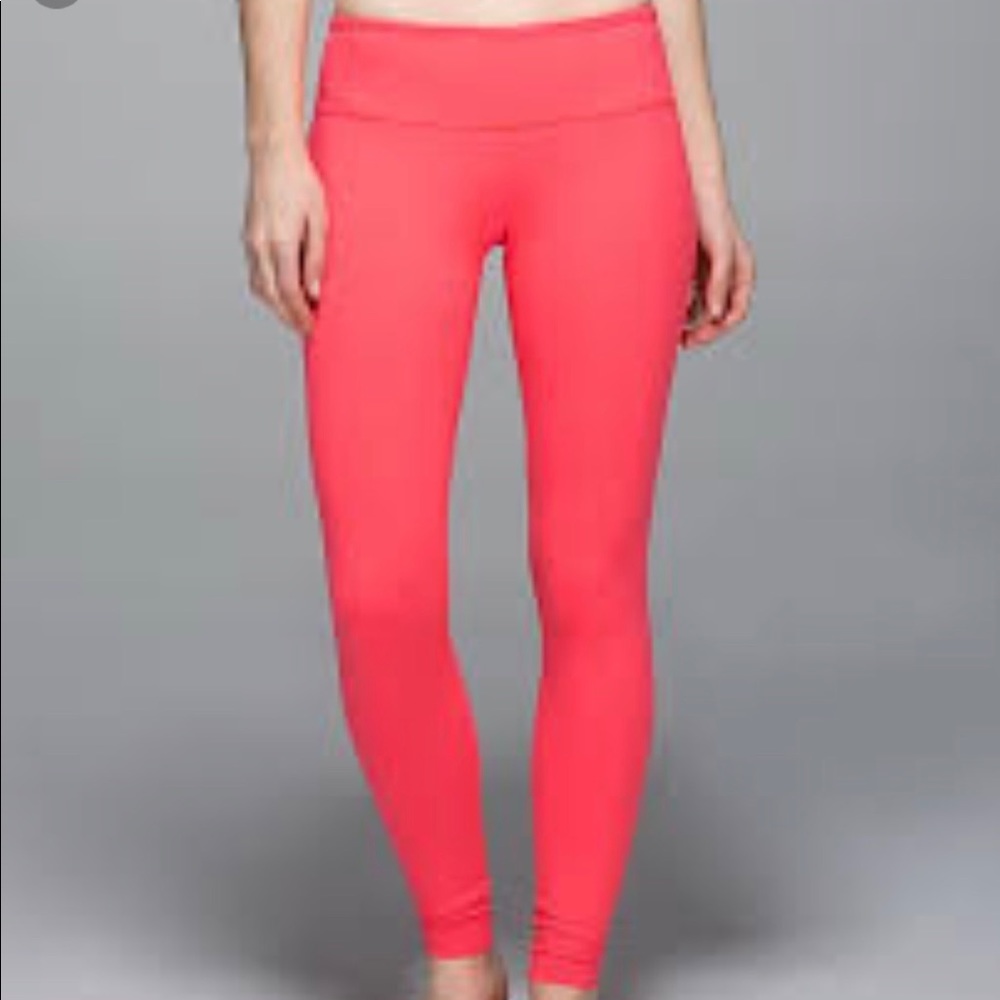 LULULEMON Wunder under leggings. Coral sz sm