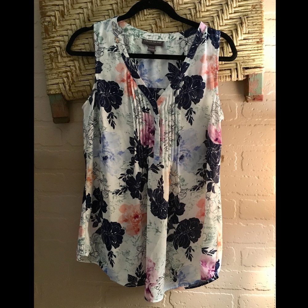 A Pea in the Pod Floral Blouse Sz M
