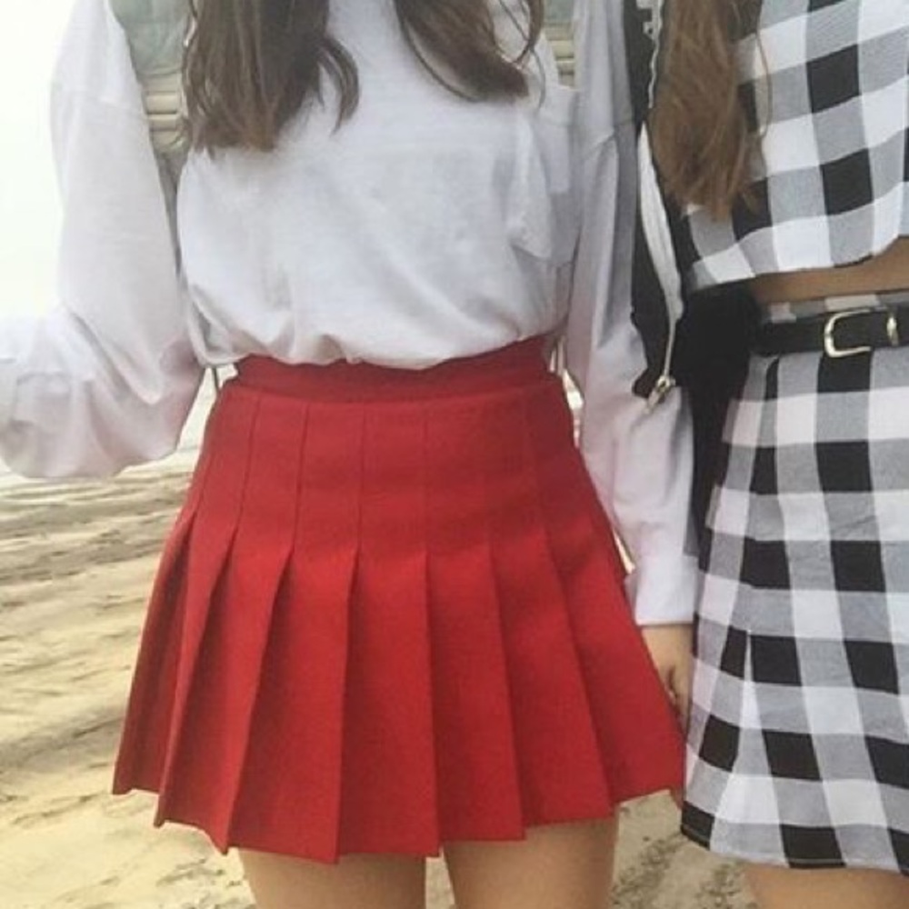 american apparel red tennis skirt