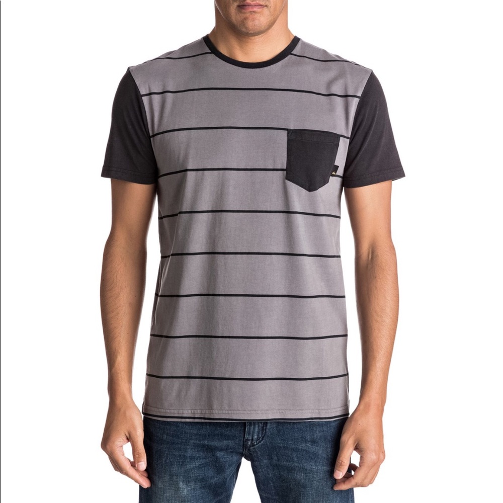 New with tags black and gray striped tshirt