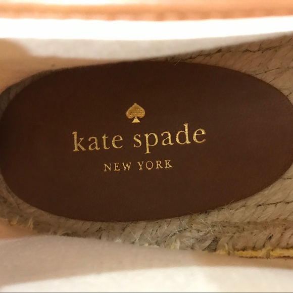 SOLD-Kate Spade Espadrille Slip On Yellow Brown - Picture 6 of 8