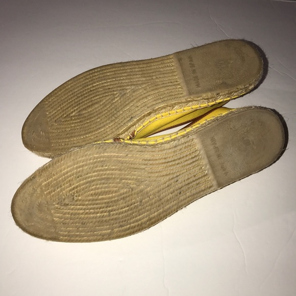 SOLD-Kate Spade Espadrille Slip On Yellow Brown - Picture 7 of 8