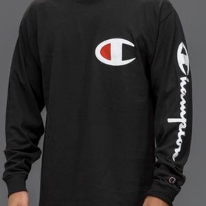 BLACK CHAMPION LONG SLEEVE T-SHIRT
