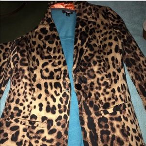 Better B animal print one button jacket