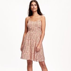 Old Navy Pink Paisley Fit & Flare Cami Dress