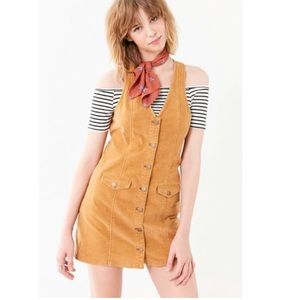 urban outfitters corduroy button up mini dress