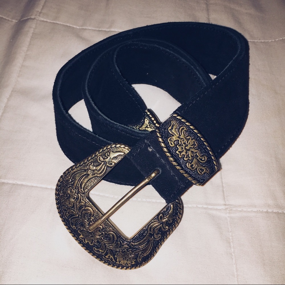Free People Black Rock Western Belt