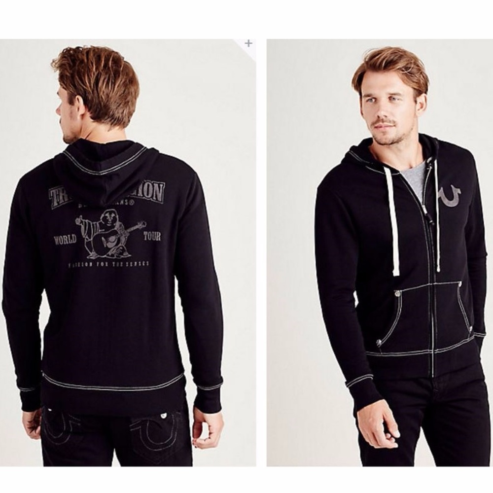 *NWT* TRUE RELIGION Buddha logo hoodie - Black - Picture 3 of 8