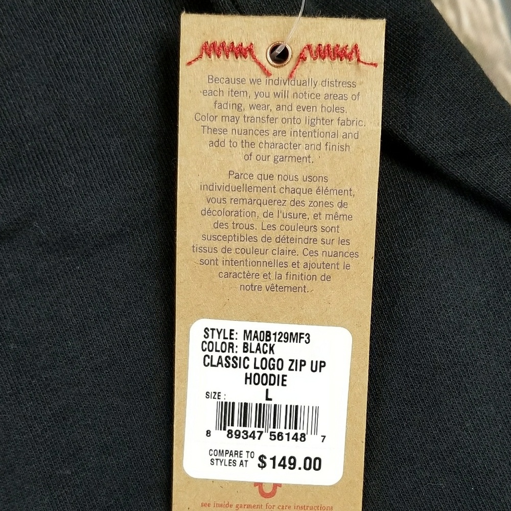 *NWT* TRUE RELIGION Buddha logo hoodie - Black - Picture 8 of 8