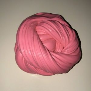 Pink bubble gum slime