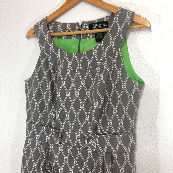 RB Collection NY Grey White Sleeveless Dress - Picture 2 of 6