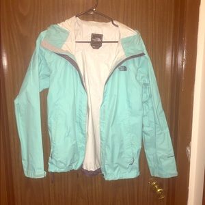 Light (Tiffany) Blue rain jacket - Northface