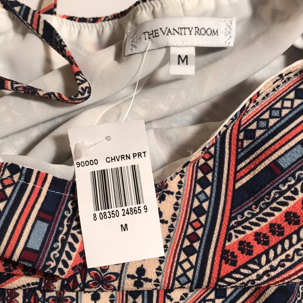 The Vanity Room Med Cold Shoulder Boho Print Dress - Picture 4 of 4