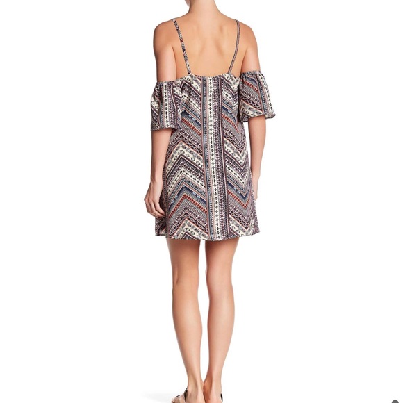 The Vanity Room Med Cold Shoulder Boho Print Dress - Picture 2 of 4