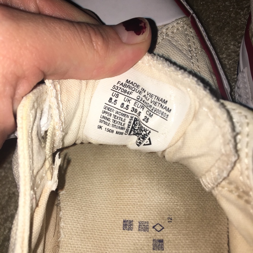 cream colored converse