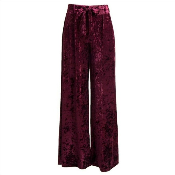 💐Crushed Stretch Velvet Wide Leg Pant - Picture 2 of 3