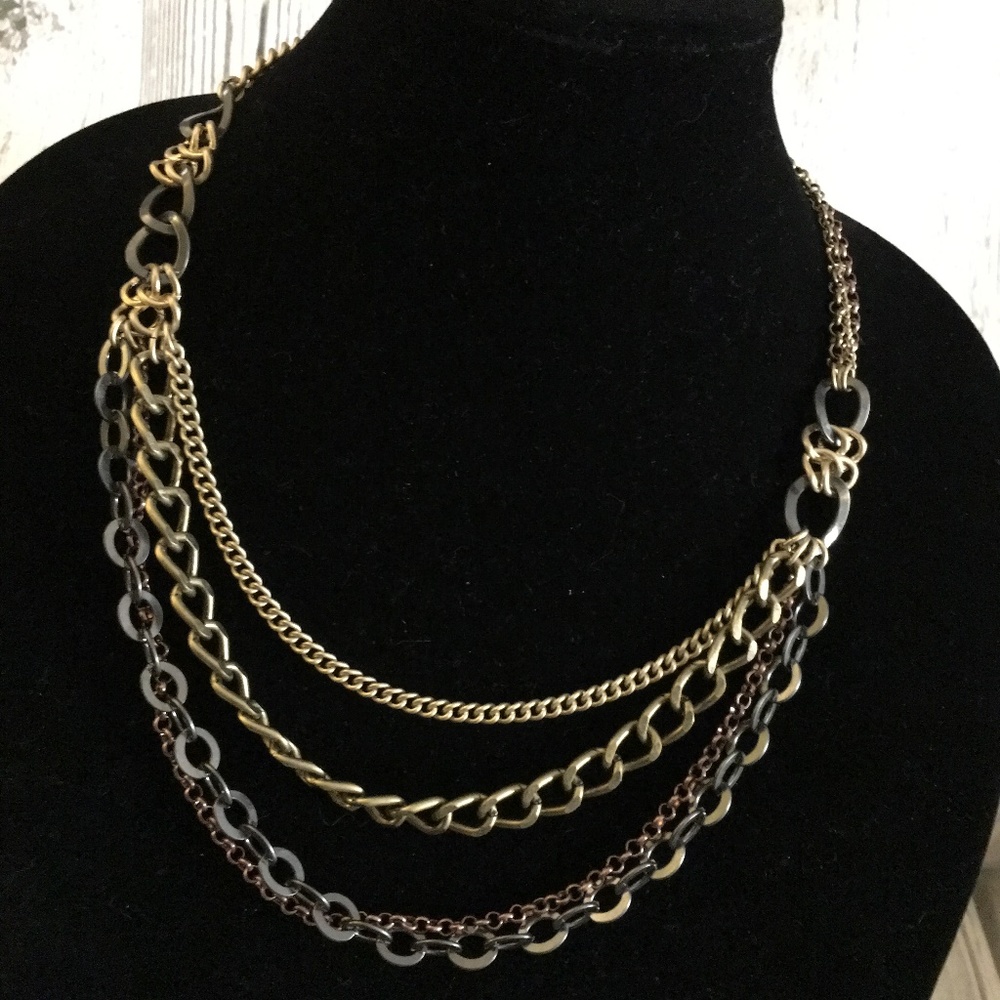 Kenneth Cole Multi-Strand Chain Statement Necklace - Picture 3 of 7