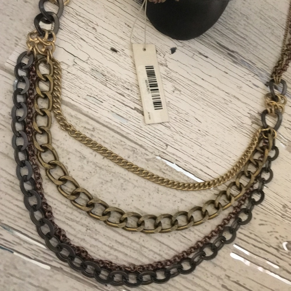 Kenneth Cole Multi-Strand Chain Statement Necklace - Picture 2 of 7