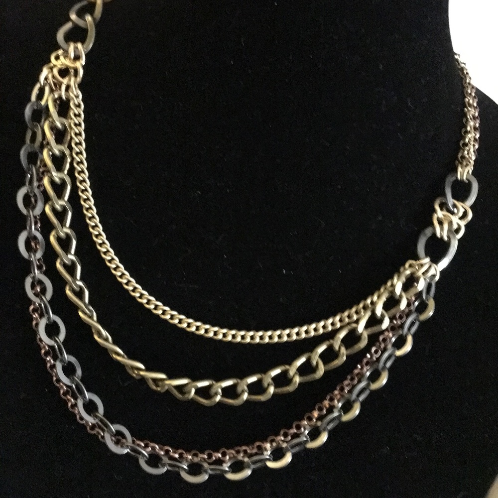 Kenneth Cole Multi-Strand Chain Statement Necklace - Picture 6 of 7
