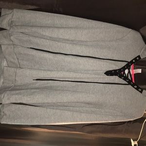 Gray lace up hoodie