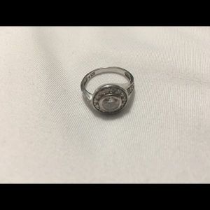 Cubic zirconia & silver engagement ring, size 7