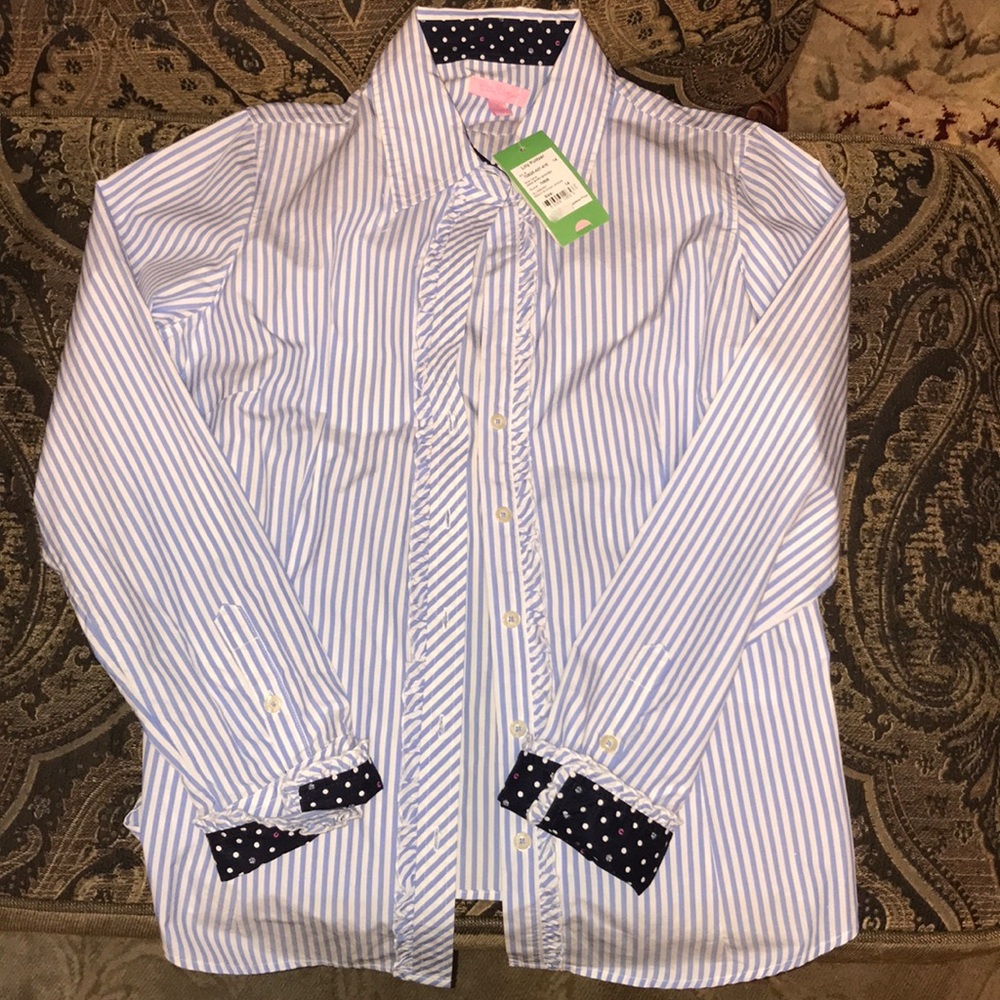 Lilly Pulitzer Johnni shirt stripped.
