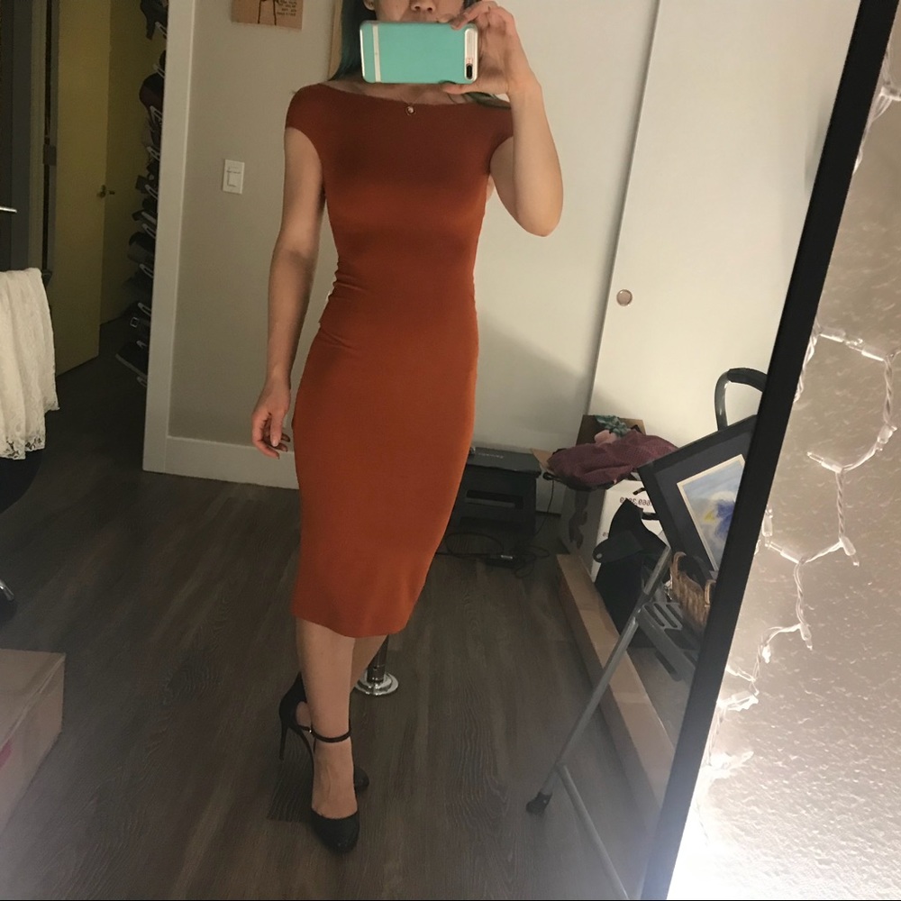 American Apparel Off-Shoulder Cross Back Dress
