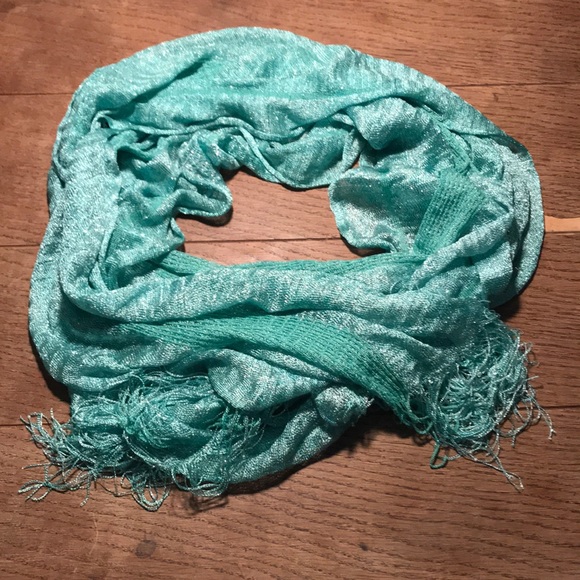 Apt. 9 Accessories - Apt 9 green and silver metallic flutter scarf